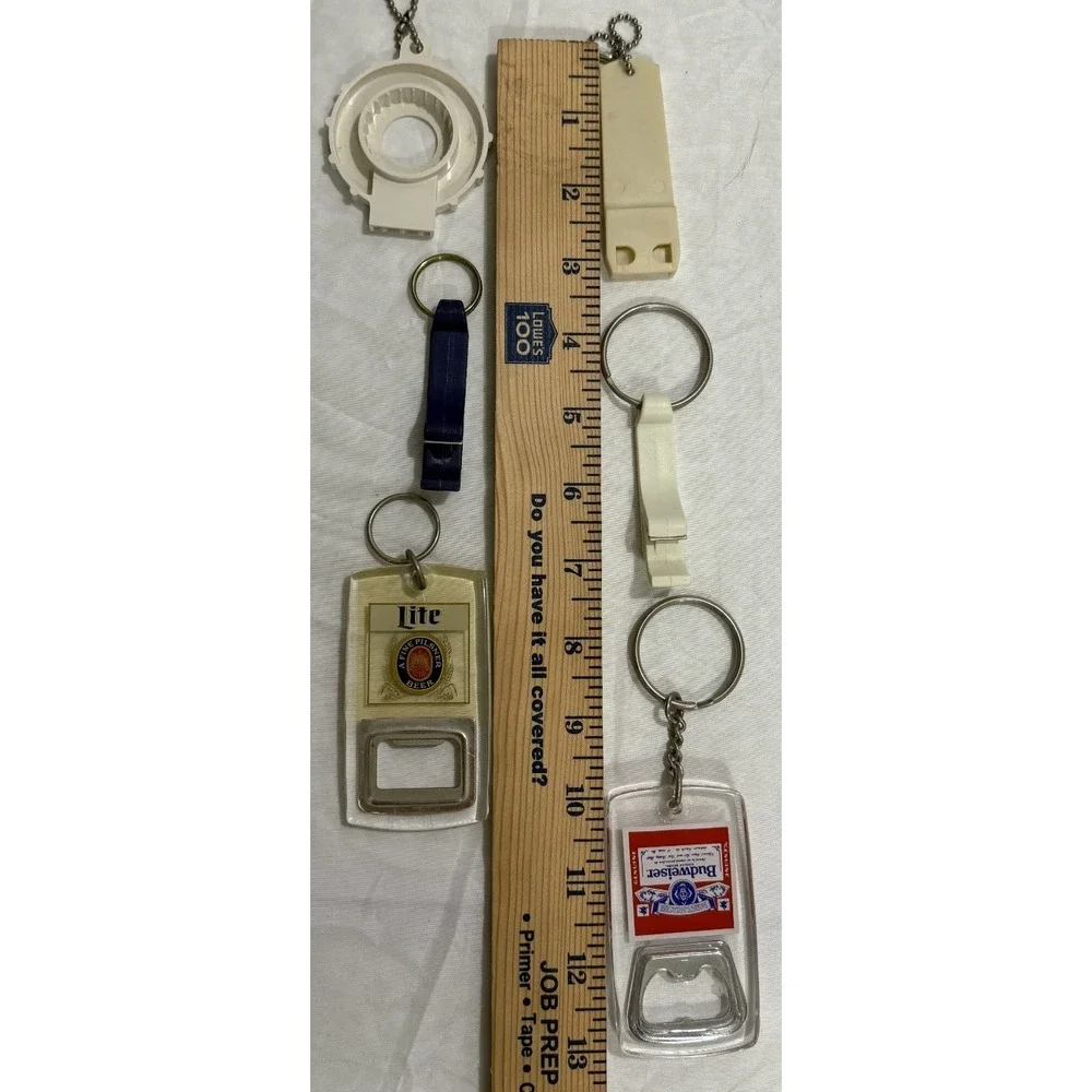 Lot of 6‎ Beer & Misc. Bottle Opener Keychains
